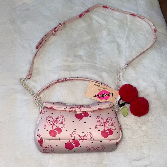 Betsey Johnson Handbags - Luv Bestey Johnson Cherry Bow Coquette Pink Red Trashy Y2K Shoulder Purse Bag